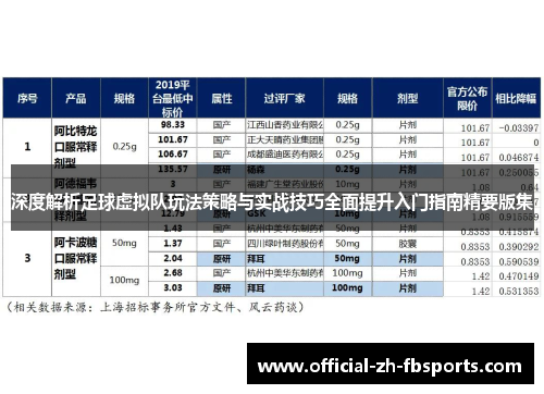 深度解析足球虚拟队玩法策略与实战技巧全面提升入门指南精要版集
